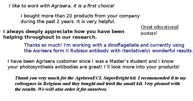 Customer feedback about Agrisera products in 2019