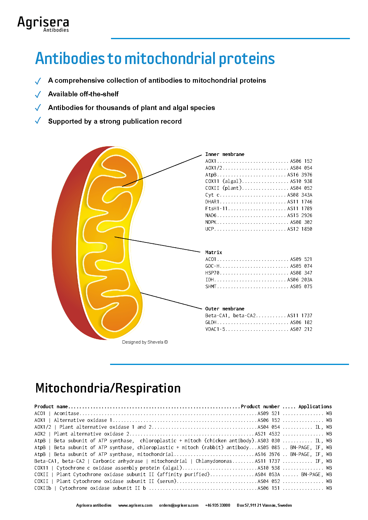 Agrisera mitochondrial antibodies 