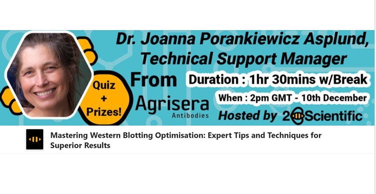 Agrissera Western blot workshop with Agrisera exclusive distributor in UK 2B Scientific